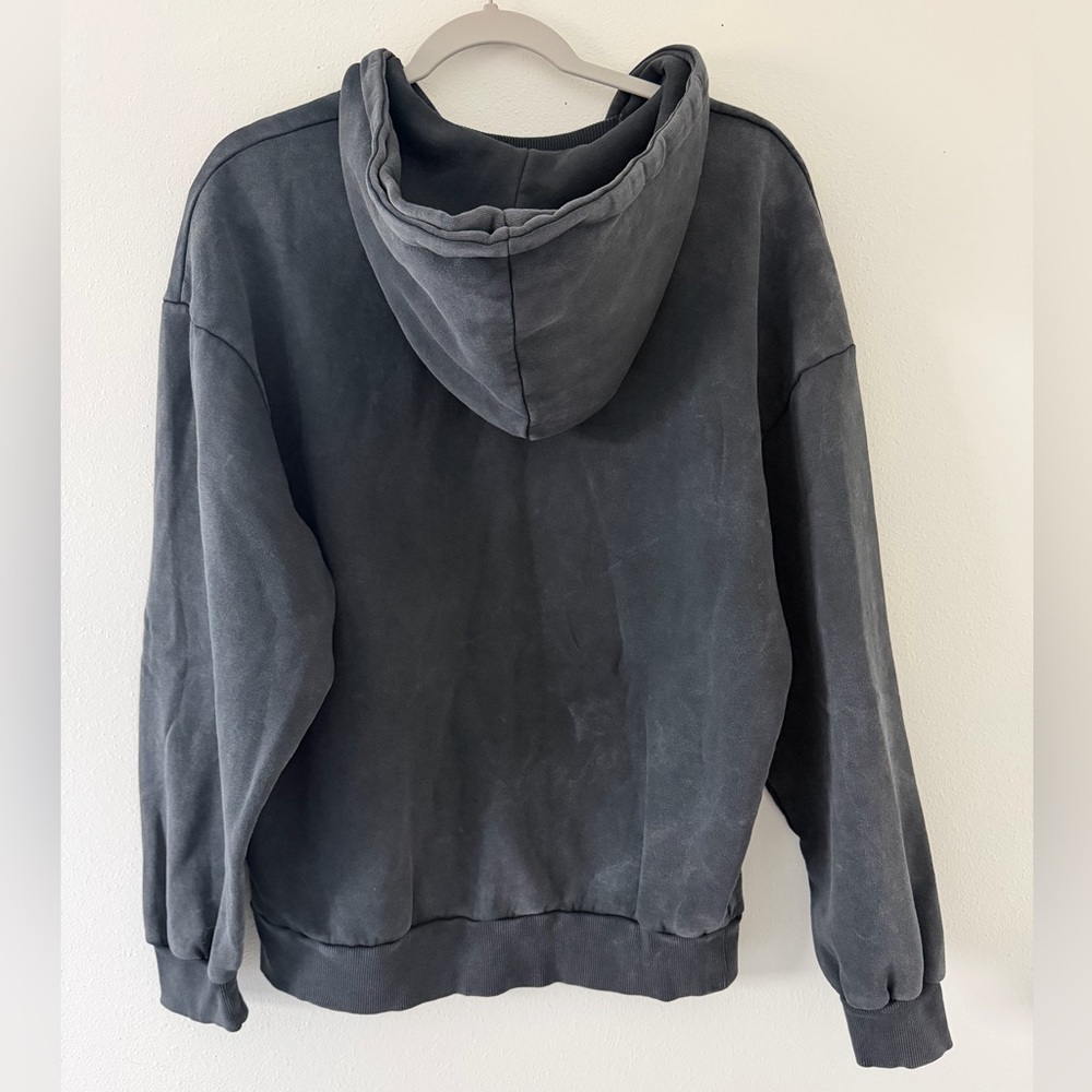 Zara Acid Mineral Wash Black Metal Circle Hoodie size women’s small - Picture 7 of 7